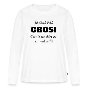 gros - T-shirt manches longues Premium bio Femme - blanc - Devant - Julia (174cm)