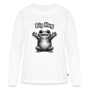 Großer Umarmungsfrosch - Frauen Premium Bio Langarmshirt - Weiß - Vorne - Julia (174cm)