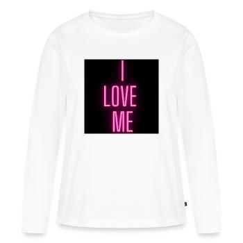 J’adore le design néon - T-shirt manches longues Premium bio Femme - blanc - Devant - Julia (174cm)
