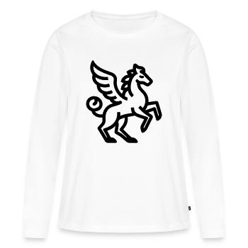 chimère - T-shirt manches longues Premium bio Femme - blanc - Devant - Julia (174cm)