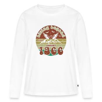 60. Geburtstag Living Legend since VIN 08/1966 - Frauen Premium Bio Langarmshirt - Weiß - Vorne - Julia (174cm)