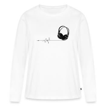Lifeline Music Headphone ECG DJ - Women's Premium Organic Long Sleeve Shirt - white - Front - Julia (174cm)