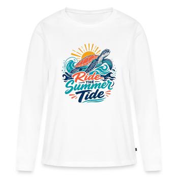 Sommer Schildkröte - Frauen Premium Bio Langarmshirt - Weiß - Vorne - Julia (174cm)