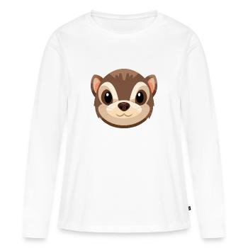 Visage de Furet - T-shirt manches longues Premium bio Femme - blanc - Devant - Julia (174cm)