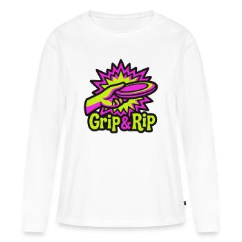 Illustration de déchirure de prise en disc golf - T-shirt manches longues Premium bio Femme - blanc - Devant - Julia (174cm)