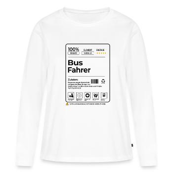 Busfahrer – 100 % Erfahrung & Geduld - Frauen Premium Bio Langarmshirt - Weiß - Vorne - Julia (174cm)