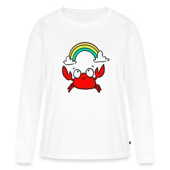 Charme Crabe Arc-en-ciel - T-shirt manches longues Premium bio Femme - blanc - Devant - Julia (174cm)
