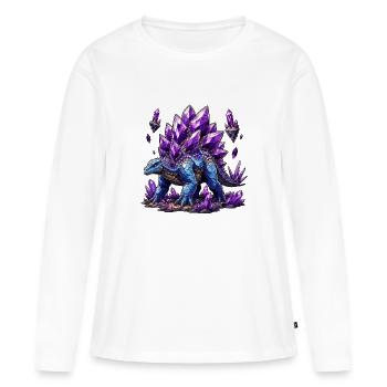 Azurblauer Kristalldrache - Frauen Premium Bio Langarmshirt - Weiß - Vorne - Julia (174cm)