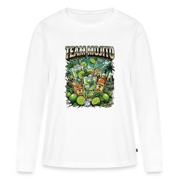 Barman de cocktails Mojito pour enterrement de vie de garçon - T-shirt manches longues Premium bio Femme - blanc - Devant - Julia (174cm)