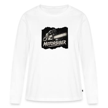 Motorbiber Chainsaw - Women's Premium Organic Long Sleeve Shirt - white - Front - Julia (174cm)