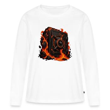 Voûte de lave sous lumière volcanique - T-shirt manches longues Premium bio Femme - blanc - Devant - Julia (174cm)