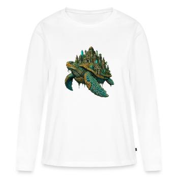 Ruines du temple Terrapin avec les îles de cristal - T-shirt manches longues Premium bio Femme - blanc - Devant - Julia (174cm)
