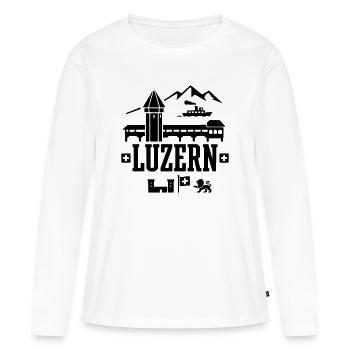 Monument de Lucerne – Chapel Bridge & Water Tower - T-shirt manches longues Premium bio Femme - blanc - Devant - Julia (174cm)