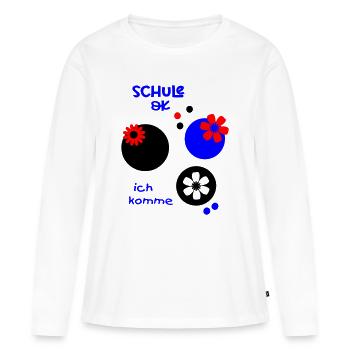 Schule ok - Frauen Premium Bio Langarmshirt - Weiß - Vorne - Julia (174cm)