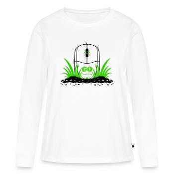 Geh und berühre Gras - Frauen Premium Bio Langarmshirt - Weiß - Vorne - Julia (174cm)