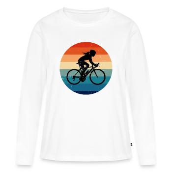 Road Cycling Gift Idea for the Road Bike Fan - Women's Premium Organic Long Sleeve Shirt - white - Front - Julia (174cm)