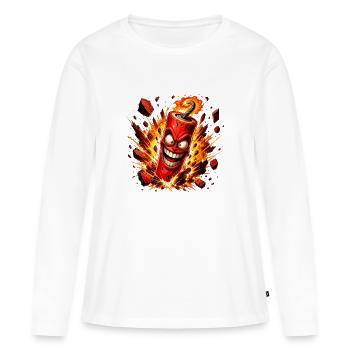 Lachende Sprengstoff Bombe - Frauen Premium Bio Langarmshirt - Weiß - Vorne - Julia (174cm)