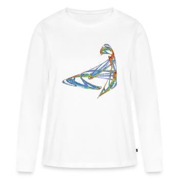 L’Écriture du Chaos - T-shirt manches longues Premium bio Femme - blanc - Devant - Julia (174cm)