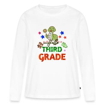 Grader children for third grade - Women's Premium Organic Long Sleeve Shirt - white - Front - Julia (174cm)