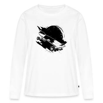 Graphismes de skateboard - T-shirt manches longues Premium bio Femme - blanc - Devant - Julia (174cm)