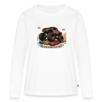 Monster-Truck-Retro-Stil - Frauen Premium Bio Langarmshirt - Weiß - Vorne - Julia (174cm)