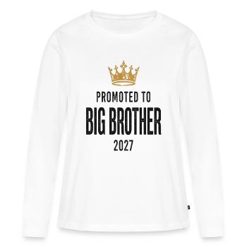 PROMU AU BIG BROTHER 2027 - T-shirt manches longues Premium bio Femme - blanc - Devant - Julia (174cm)