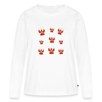 Motif de chandelier scandinave - Style Hygge - T-shirt manches longues Premium bio Femme - blanc - Devant - Julia (174cm)