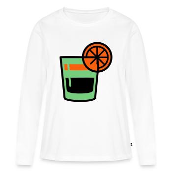 Logo du verre cocktail - T-shirt manches longues Premium bio Femme - blanc - Devant - Julia (174cm)