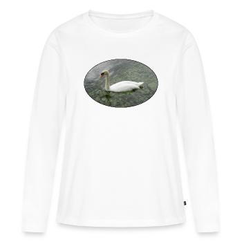 Schwanenschwimmen. - Frauen Premium Bio Langarmshirt - Weiß - Vorne - Julia (174cm)