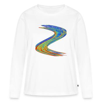 Luminous Flux – on the Wings of Chaos - Women's Premium Organic Long Sleeve Shirt - white - Front - Julia (174cm)