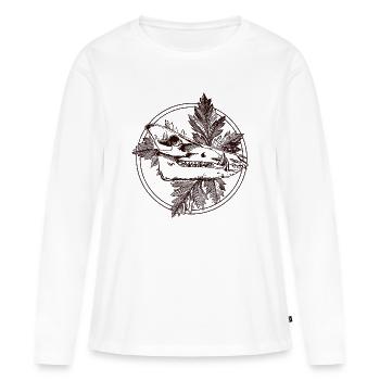 Crâne de sanglier - T-shirt manches longues Premium bio Femme - blanc - Devant - Julia (174cm)