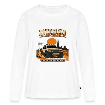 Aventure dans le désert de Dubaï - T-shirt manches longues Premium bio Femme - blanc - Devant - Julia (174cm)