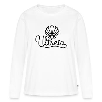 Ultreïa Coquille Saint-Jacques, Chemin Compostelle - T-shirt manches longues Premium bio Femme - blanc - Devant - Julia (174cm)