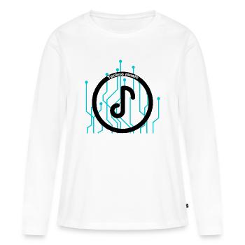 Techno Circuit Rhythm - T-shirt manches longues Premium bio Femme - blanc - Devant - Julia (174cm)