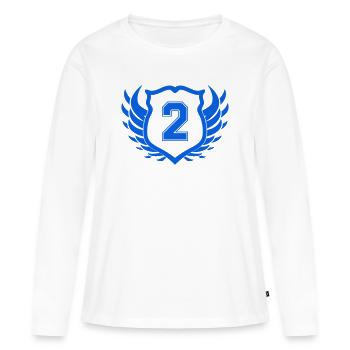 Deux Ailes du Bouclier de la Victoire - T-shirt manches longues Premium bio Femme - blanc - Devant - Julia (174cm)