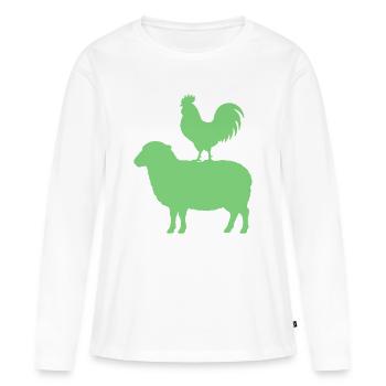 schaf_hahn- - T-shirt manches longues Premium bio Femme - blanc - Devant - Julia (174cm)