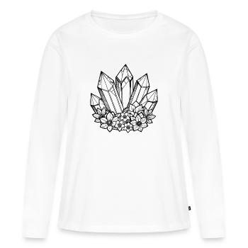 Cristaux Magiques - T-shirt manches longues Premium bio Femme - blanc - Devant - Julia (174cm)