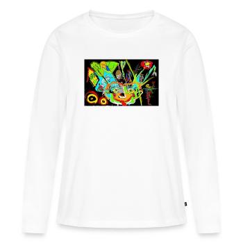 L’évasion de minuit - T-shirt manches longues Premium bio Femme - blanc - Devant - Julia (174cm)