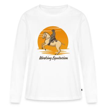 workingequitation01 - T-shirt manches longues Premium bio Femme - blanc - Devant - Julia (174cm)