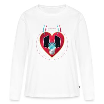 Astro-Tech Neon Core - Women's Premium Organic Long Sleeve Shirt - white - Front - Julia (174cm)