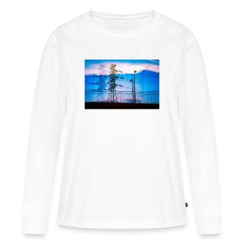 Énergie nocturne abstraite - T-shirt manches longues Premium bio Femme - blanc - Devant - Julia (174cm)