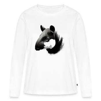 Tapir malais - T-shirt manches longues Premium bio Femme - blanc - Devant - Julia (174cm)