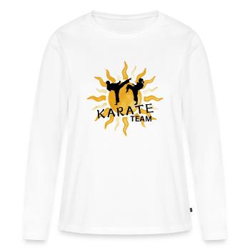 Sun Dancers Duo Graphique - T-shirt manches longues Premium bio Femme - blanc - Devant - Julia (174cm)