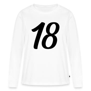 18 - T-shirt manches longues Premium bio Femme - blanc - Devant - Julia (174cm)
