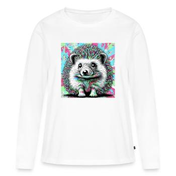 hérisson - T-shirt manches longues Premium bio Femme - blanc - Devant - Julia (174cm)