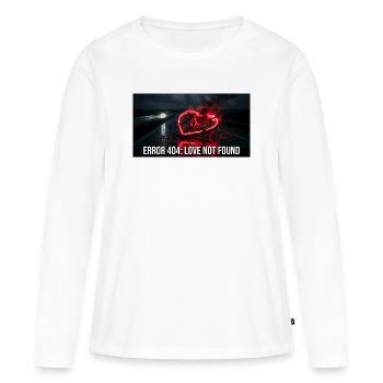 Erreur 404 Amour non trouvé Art cyberpunk - T-shirt manches longues Premium bio Femme - blanc - Devant - Julia (174cm)