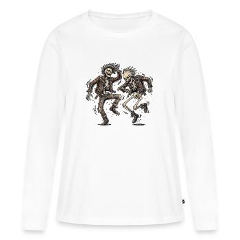 Squelette Metal Headbanger - T-shirt manches longues Premium bio Femme - blanc - Devant - Julia (174cm)
