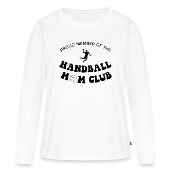 Maman de handball - T-shirt manches longues Premium bio Femme - blanc - Devant - Julia (174cm)
