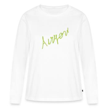 Quelqu’un écrit à la main néon - T-shirt manches longues Premium bio Femme - blanc - Devant - Julia (174cm)