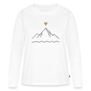 L’amour de la montagne - T-shirt manches longues Premium bio Femme - blanc - Devant - Julia (174cm)